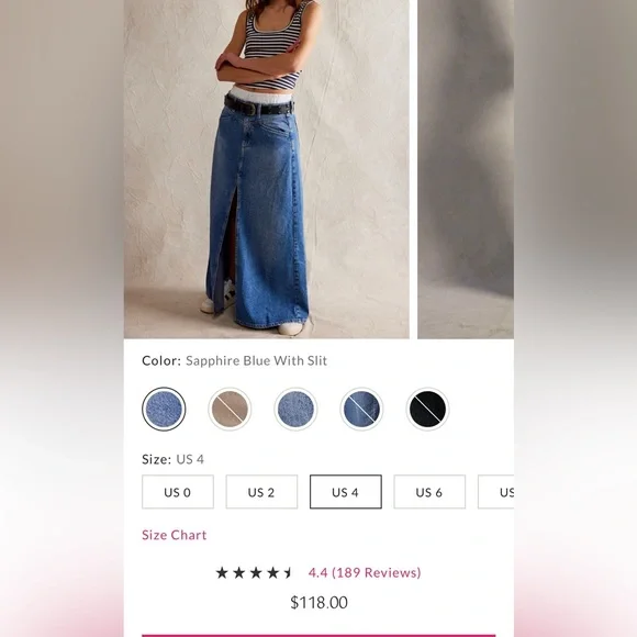 Free People - Denim Maxi Skirt - Picture 3 of 8